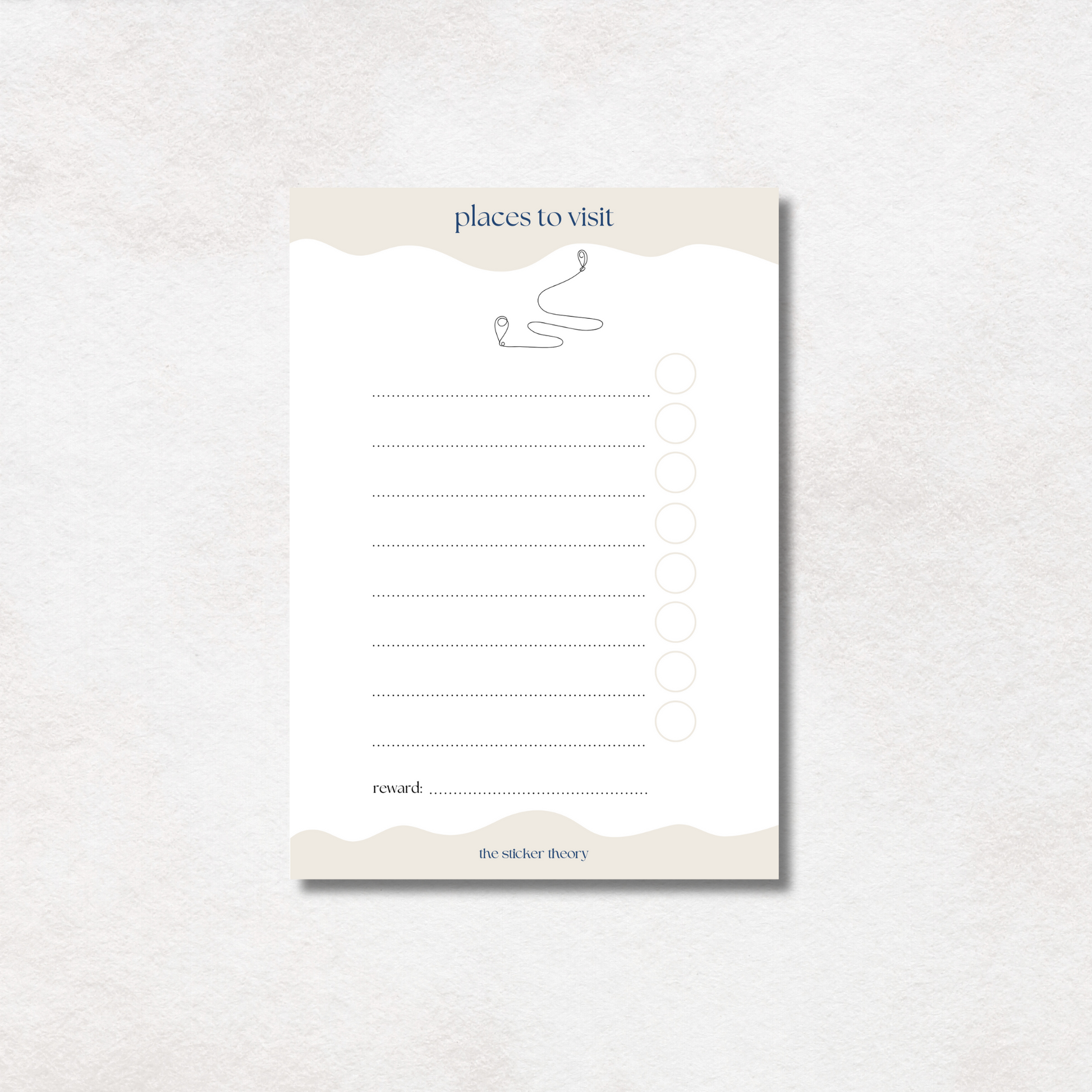 Places to Visit List & Stickers A4