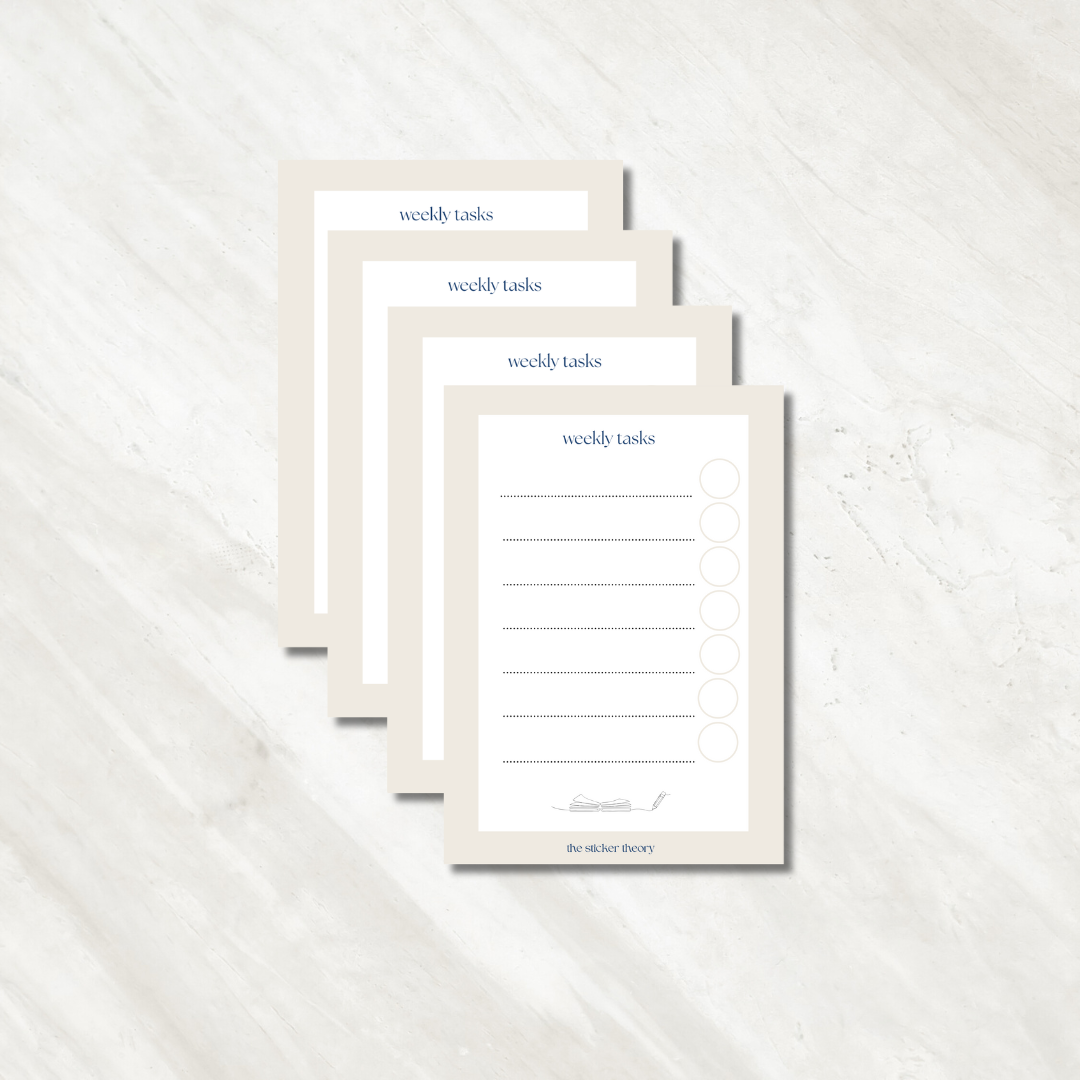 4 Weekly Task Lists & Stickers A5