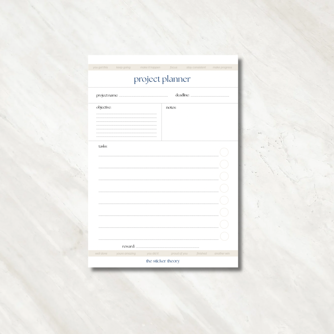 Project Planner & Stickers A4