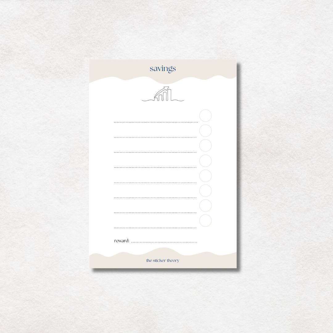 Savings Tracker & Stickers A4