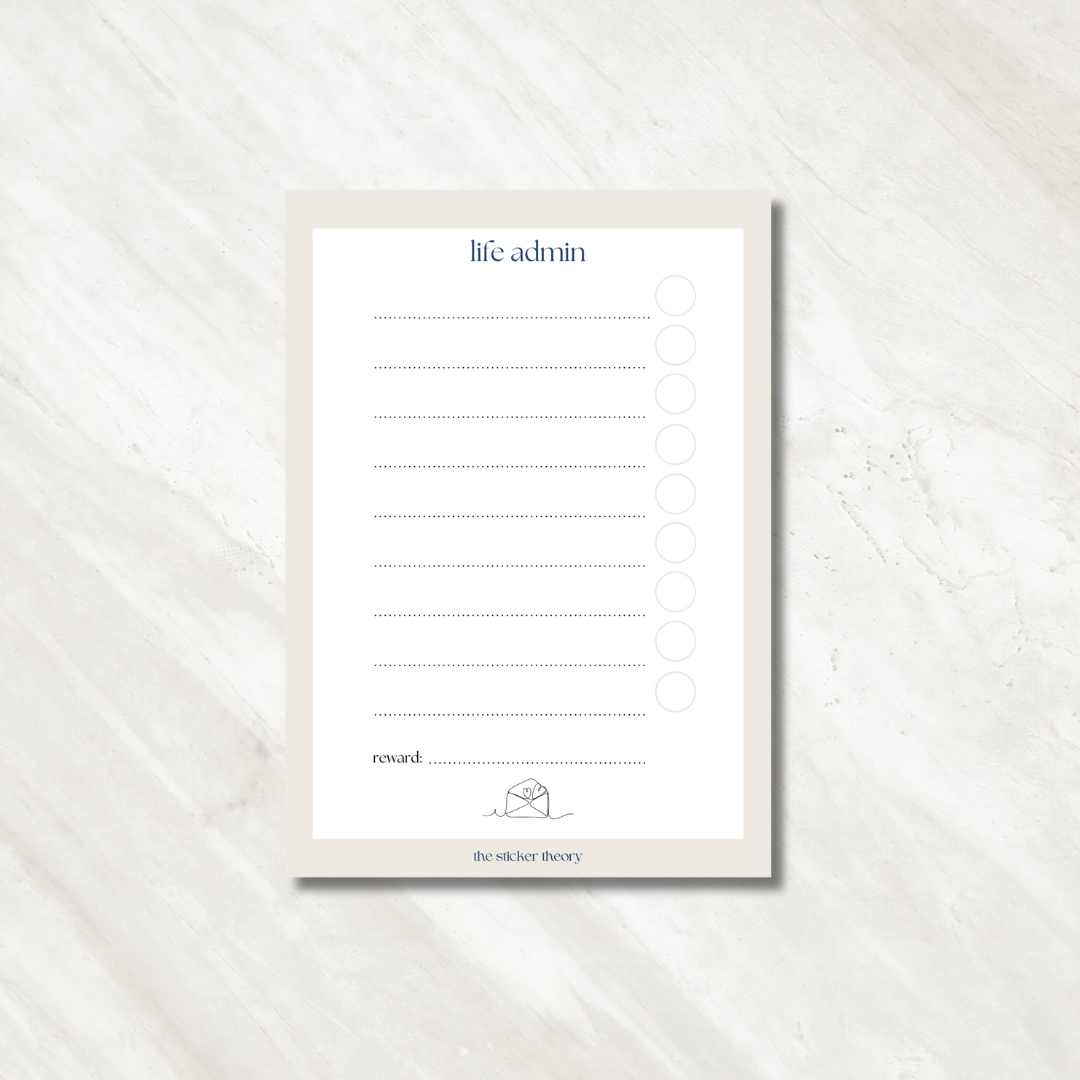 Life Admin & Stickers A4
